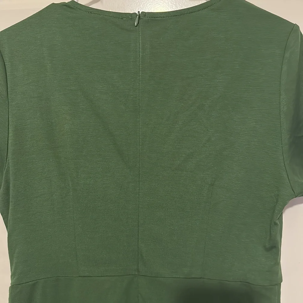 BNWT ZALALUS ZIPPY DARK GREEN SCRUNCHY DRESS - Picture 7 of 7